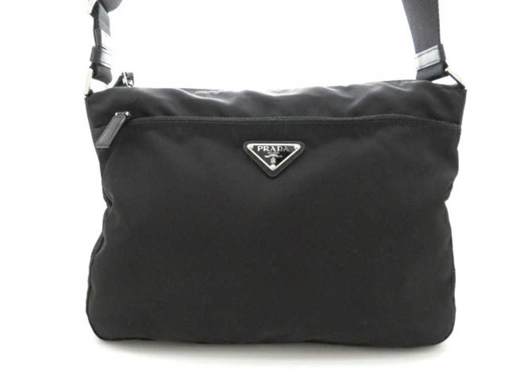 Prada Tessuto Saffiano Leather Shoulder Bag Black